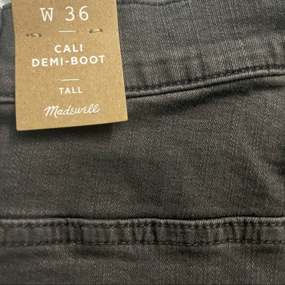 Madewell Tall Cali Demi-Boot Jeans in Berkeley Black: Chewed-Hem Edition Size 36 - Picture 3 of 3